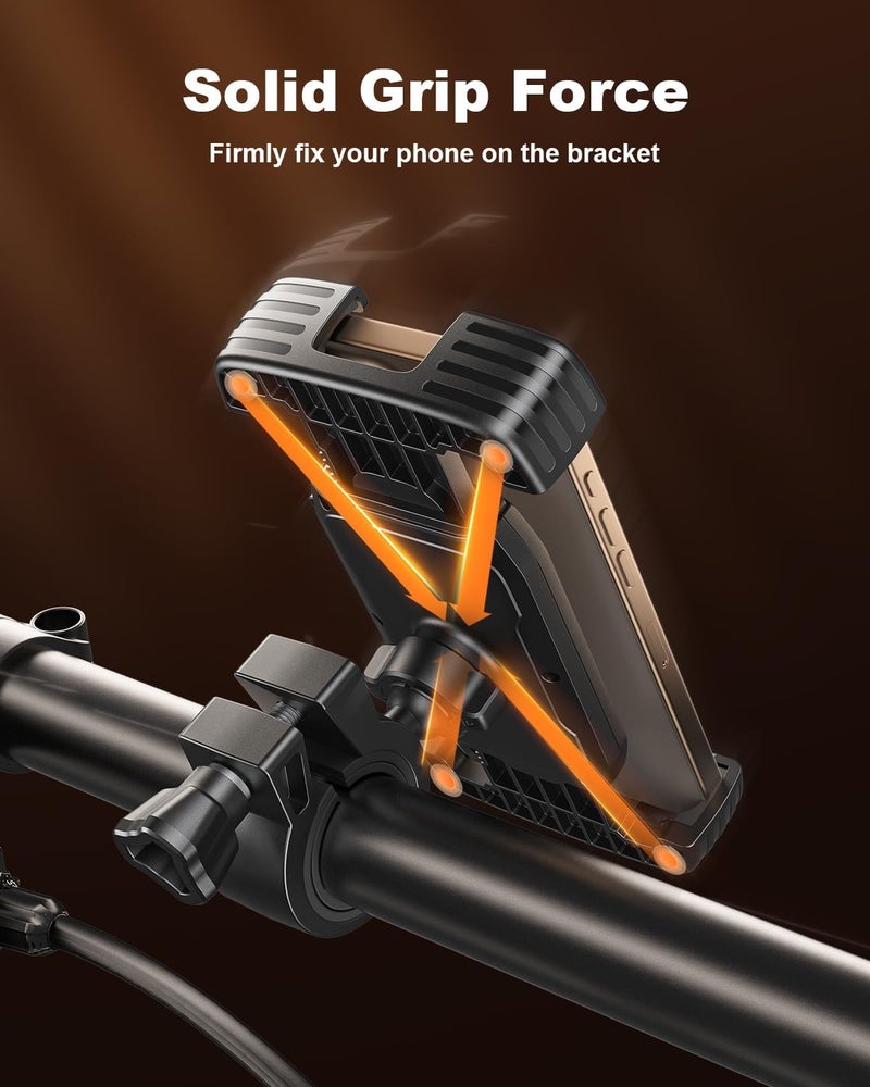 SUPERONE Bike Phone Holder, [Silicone Wrapped] [1s Lock] Motorcycle Cell Phone Holder Mount, Bicycle Scooter Handlebar Clamp for iPhone 17 16 15 Air Pro Max, S25 S24 Ultra, More 4.7-7.2" Phones - Image 5